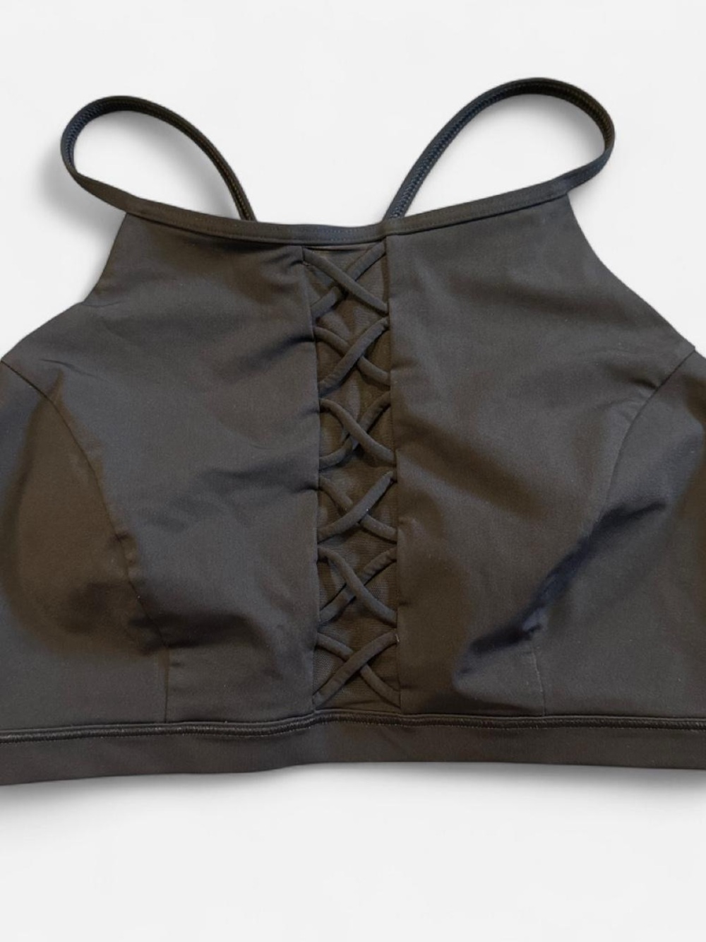lululemon athletica Black High Neck Lace-Up Bikini Top